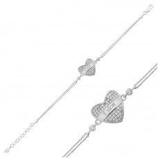 Gümüş İsimli Kalp Bayan Bileklik