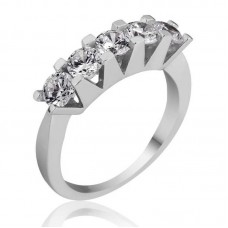 Gümüş 5 Taş Bayan Yüzük