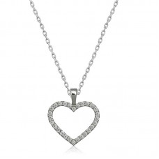 Gümüş Kalp Bayan Kolye
