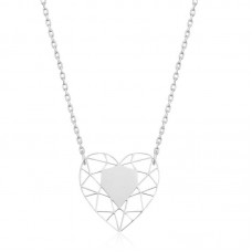 Gümüş Kalp Çemberi Bayan Kolye