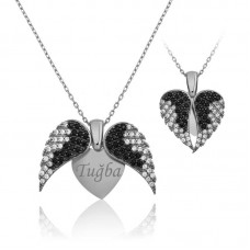 Gümüş Kalpli İsimli Kadın Kolye