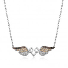 Gümüş Kanatlı Kalp Kolye