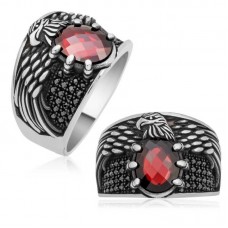 Gümüş Kanatlı Kartal Erkek Yüzük