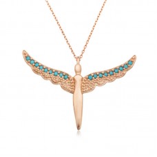 Gümüş Kanatlı Melek Bayan Kolye