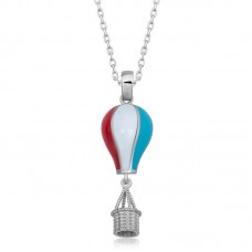 Gümüş Kapadokya Balon Kadın Kolye