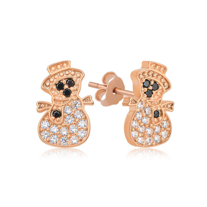 Gümüş Rose Kardan Adam Kadın Küpe Gümüş Rose Kardan Adam Kadın Küpe