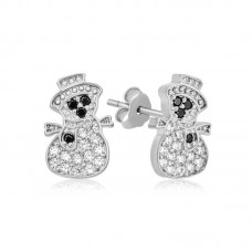 Gümüş Kardan Adam Kadın Küpe