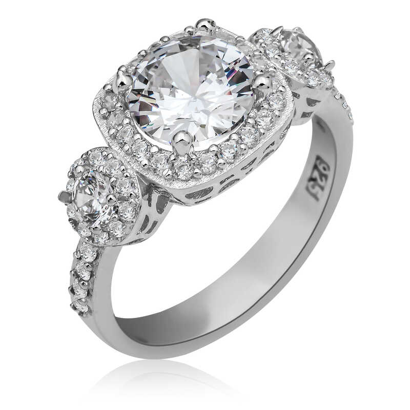 Gümüş Kare Montür Tek Taş Kadın Yüzük Gümüş Kare Montür Tek Taş Kadın Yüzük