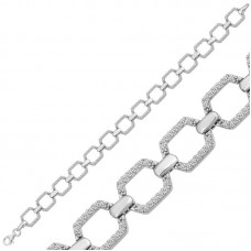 Gümüş Kare Taşlı Kadın Bileklik