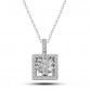 Gümüş Kare Zirkon Taşlı Kadın Kolye