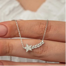 Gümüş Kayan Yıldız Kadın Kolye