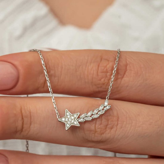 Gümüş Kayan Yıldız Kadın Kolye Gümüş Kayan Yıldız Kadın Kolye