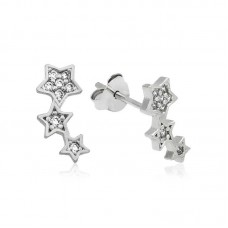 Gümüş Kayan Yıldız Çivili Küpe