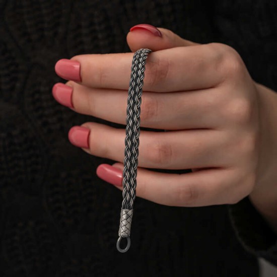 Gümüş Kazaziye Örgü Bileklik Gümüş Kazaziye Örgü Bileklik