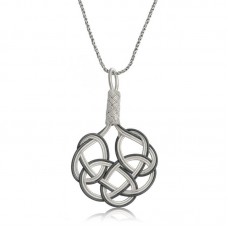 Gümüş Kazaziye Örgü Kadın Kolye