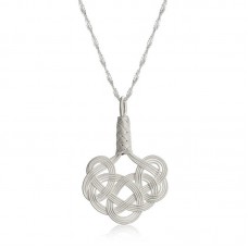 Gümüş Kazaziye Örgü Kadın Kolye