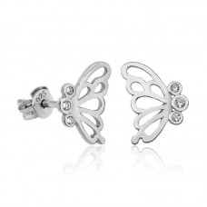 Gümüş Kelebek Bayan Küpe