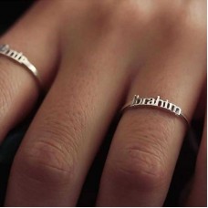 Gümüş Kişiye Özel İsim Yazılabilen Bayan Yüzük