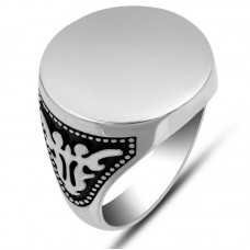 Gümüş Kişiye Özel Yuvarlak Erkek Yüzük