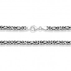 Gümüş Kral Zincir - 9 mm Köşeli