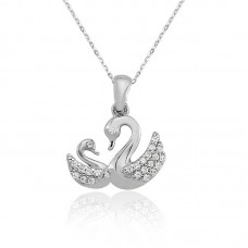 Gümüş Bayan Kuğu Kolye