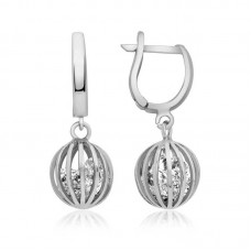 ​Gümüş Taşlı Küre Küpe