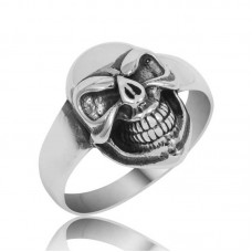 Gümüş Kuru Kafa Erkek Yüzük