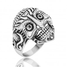 Gümüş Kuru Kafa Erkek Yüzük