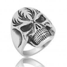 Gümüş Kuru Kafa Erkek Yüzük
