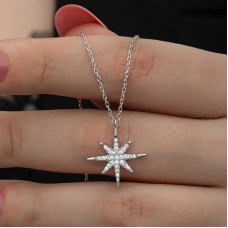 Gümüş Kutup Yıldızı Kadın Kolye