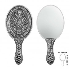 Gümüş Lale Motifli El Aynası