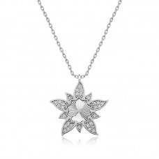 ​Gümüş Lotus Çiçeği Bayan Kolye