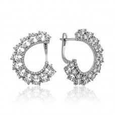 Gümüş Markiz Taşlı Bayan Küpe