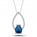 Gümüş Mavi Taşlı Damla Kadın Kolye