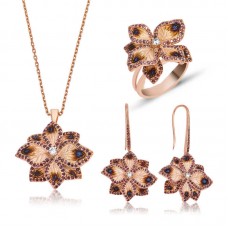 Gümüş Menekşe Çiçeği Bayan Set