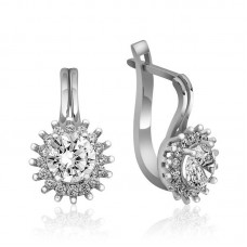 Gümüş Mengeçli Yuvarlak Kesim Küpe