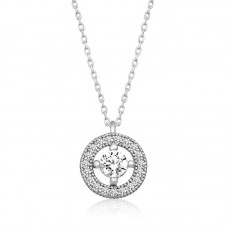 Gümüş Minimal Yuvarlak Tektaş Kadın Kolye