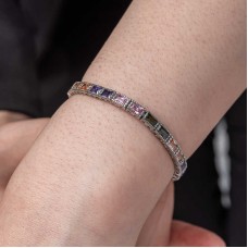 Gümüş Mix Taşlı Su Yolu Kadın Bileklik