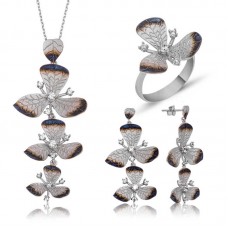 Gümüş Çiçek Bayan Set