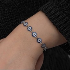 ​Gümüş Nazar Boncuklu Kadın Bileklik