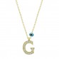 Gümüş Nazar Gold G Harfi Kadın Kolye