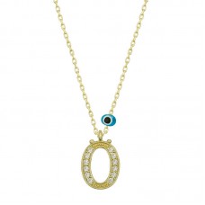 Gümüş Nazar Gold Ö Harfi Kadın Kolye