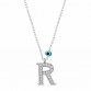 Gümüş Nazar Rodyum R Harfi Kadın Kolye