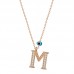 Gümüş Nazar Rose M Harfi Kadın Kolye