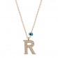Gümüş Nazar Rose R Harfi Kadın Kolye