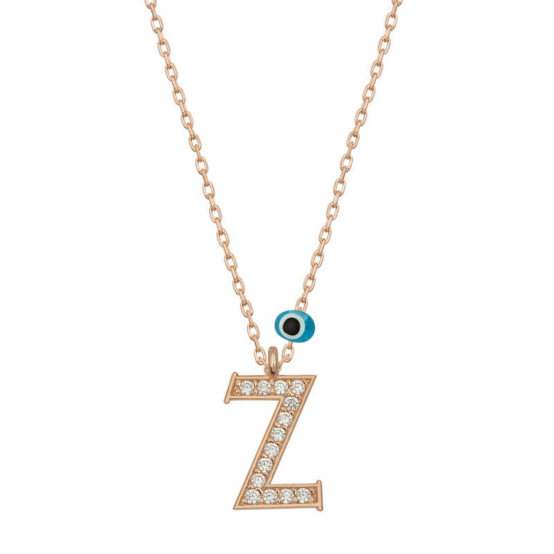 Gümüş Nazar Rose Z Harfi Kadın Kolye Gümüş Nazar Rose Z Harfi Kadın Kolye