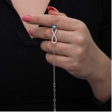 Gümüş Nazarlı Sonsuzluk Kadın Bileklik