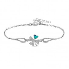 Gümüş Nazarlı Yonca Bileklik