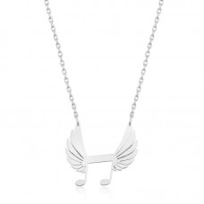 Gümüş Nota Kanatları Bayan Kolye