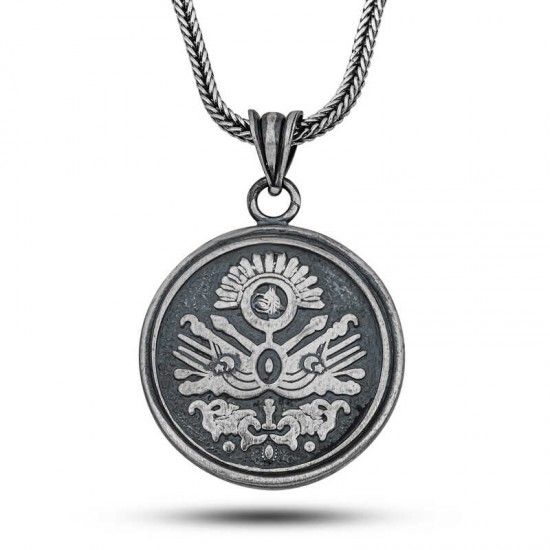 Gümüş Osmanlı Devlet Armalı Cevşen Kolye